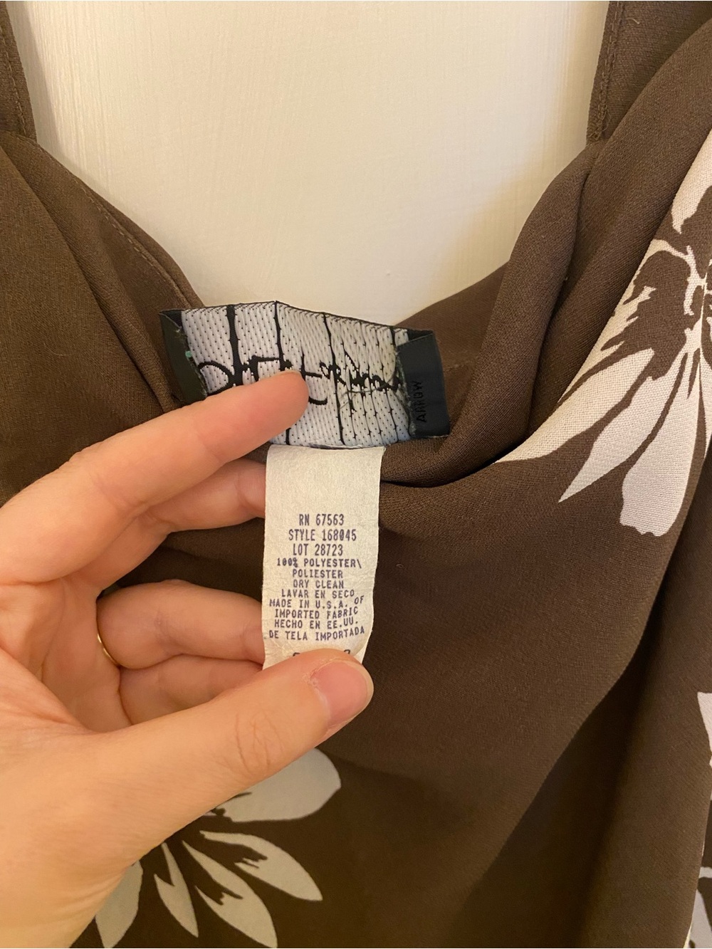 S.L. Fashions Brown Midi Dress with White Floral Print - Picture 5 of 6